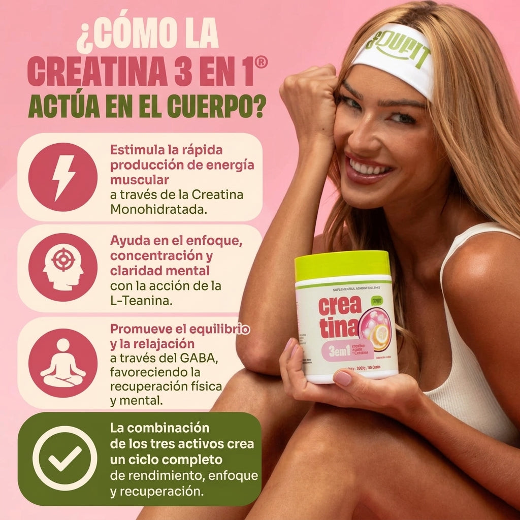 Cómo actúa la Creatina 3 en 1