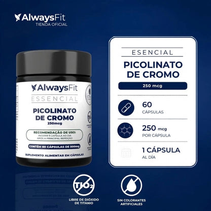 Picolinato de Cromo 250 mcg Always Fit – 60 cápsulas