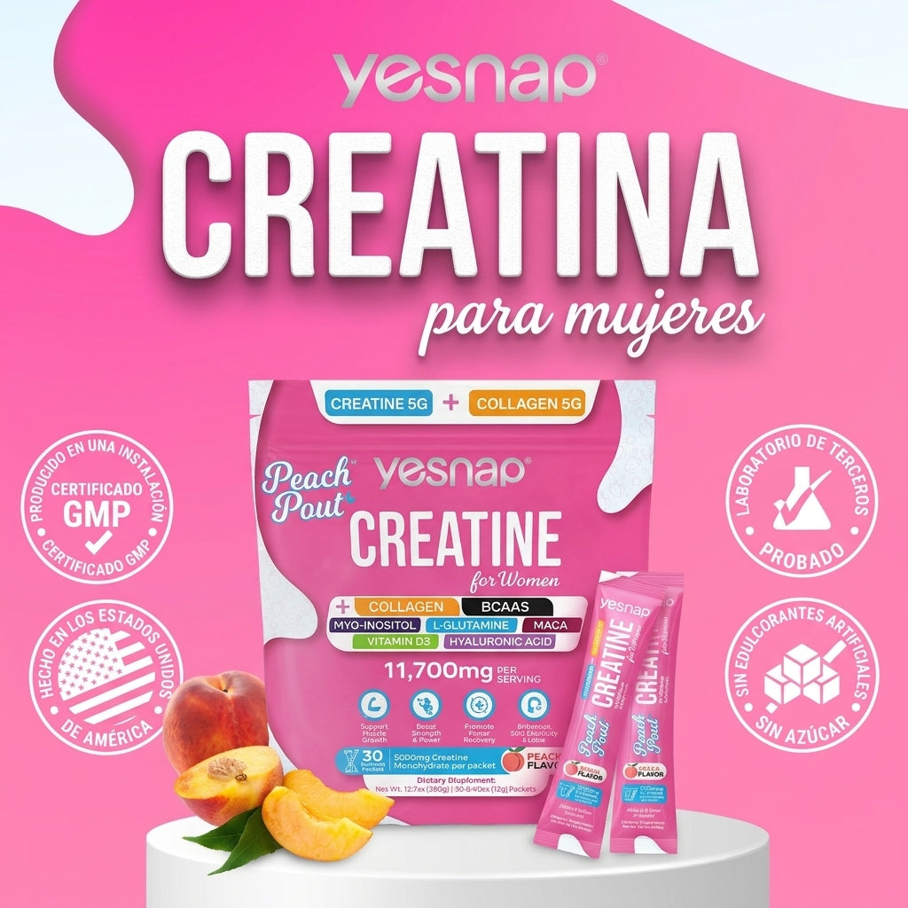 Creatina para mujeres con colágeno sabor durazno