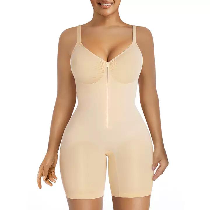 Faja body moldeadora con cremallera - Beige