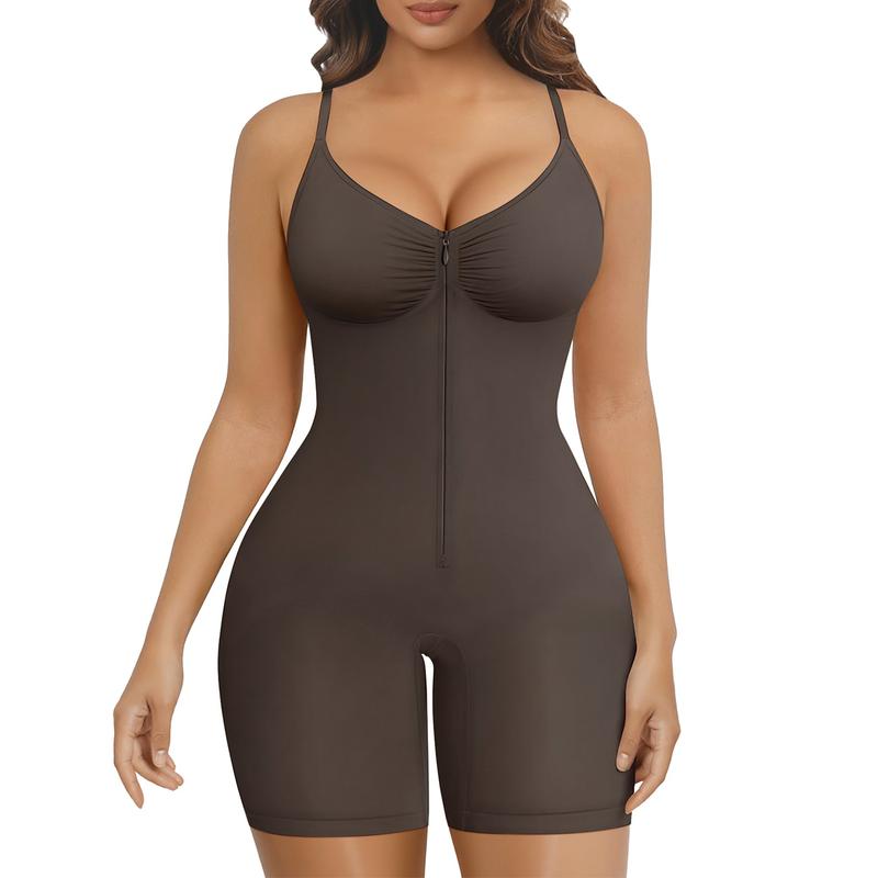 Faja body moldeadora con cremallera - Chocolate