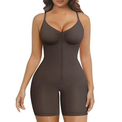 Faja body moldeadora con cremallera - Chocolate