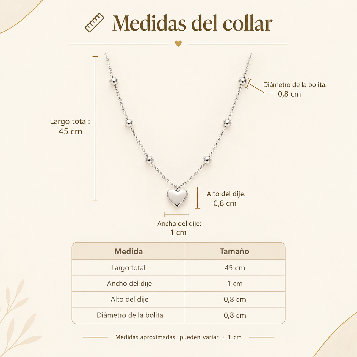 Medidas del collar