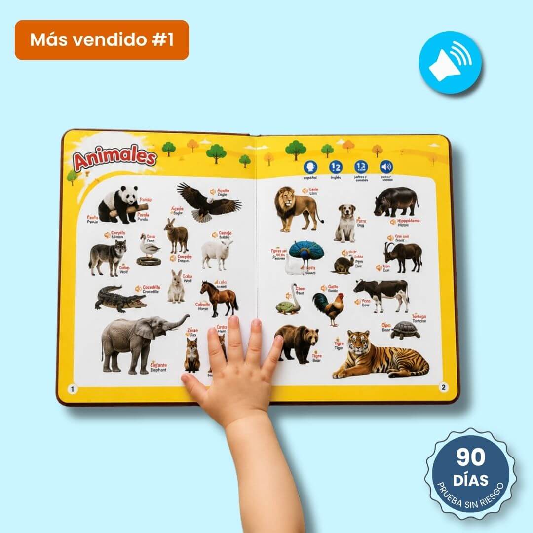 Libro educativo interactivo con sonido bilingüe