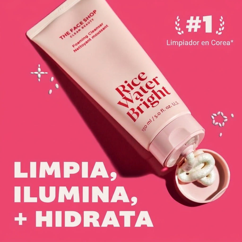 Limpiador facial espumoso de agua de arroz 150 ml