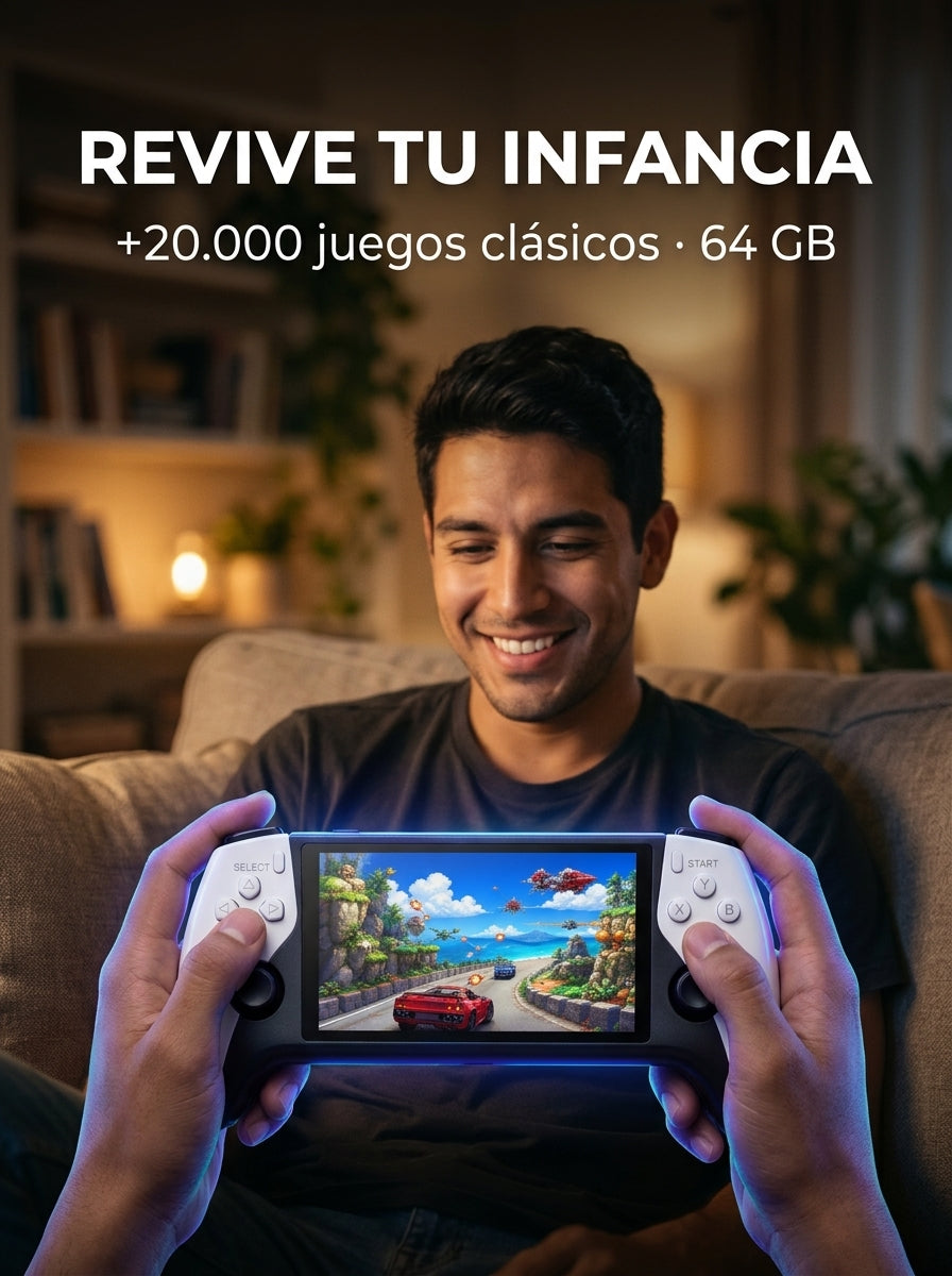 Consola Retro Portátil 5″ – 64 GB, hasta 20 000 Juegos