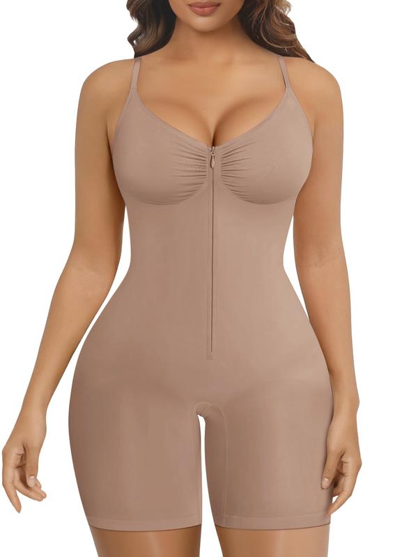 Faja body moldeadora con cremallera - Moca