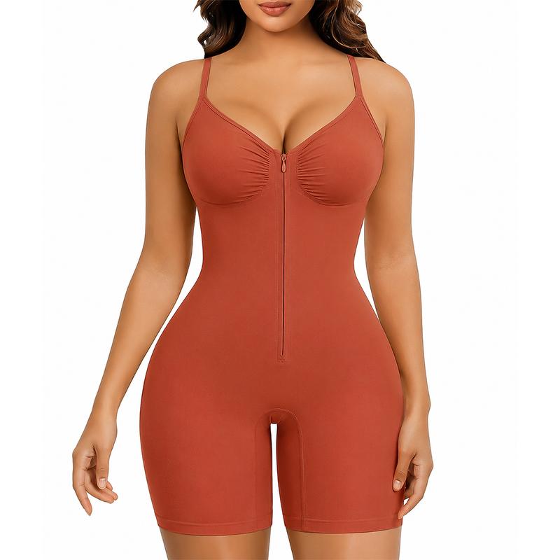 Faja body moldeadora con cremallera - Terracota
