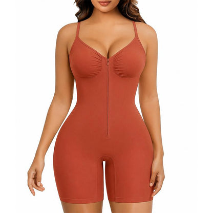Faja body moldeadora con cremallera - Terracota