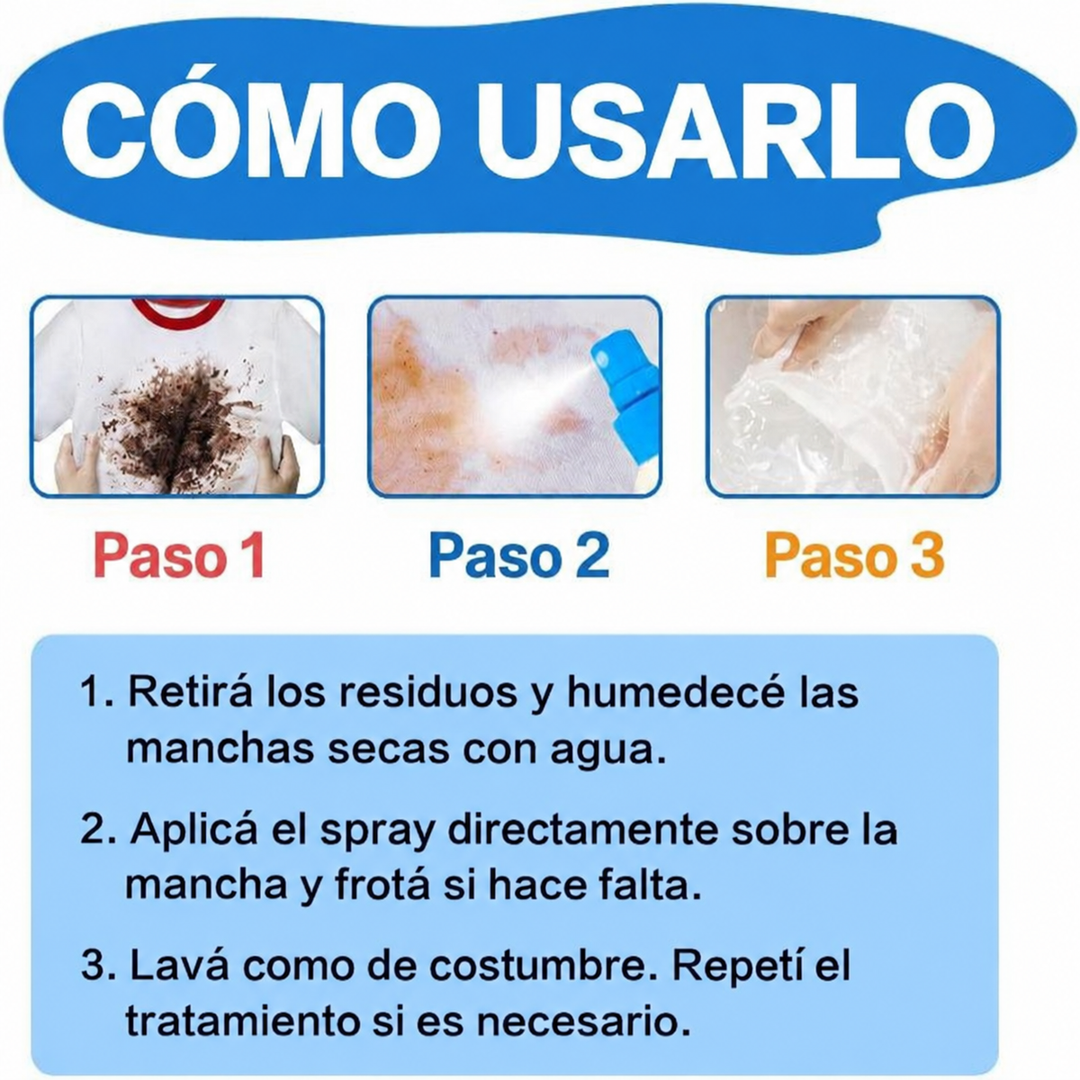 Cómo usar el spray quitamanchas