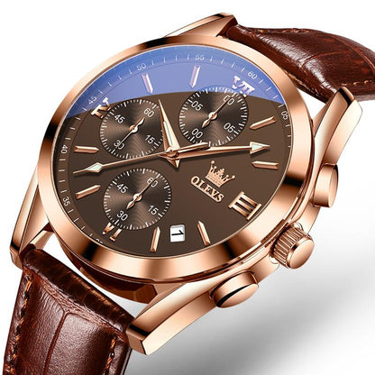 Detalle de la esfera del reloj OLEVS con fecha